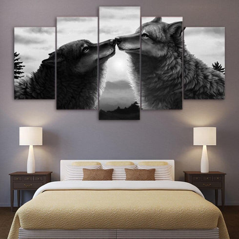Tableau Loup Peinture Noir